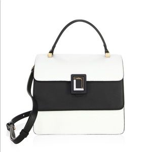 LUANA ITALY Maria Color Block Leather Satchel